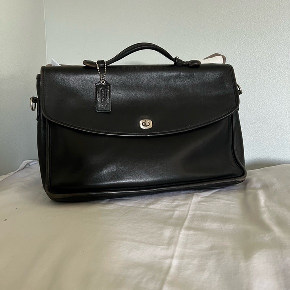 Coach vintage Black Leather briefcase